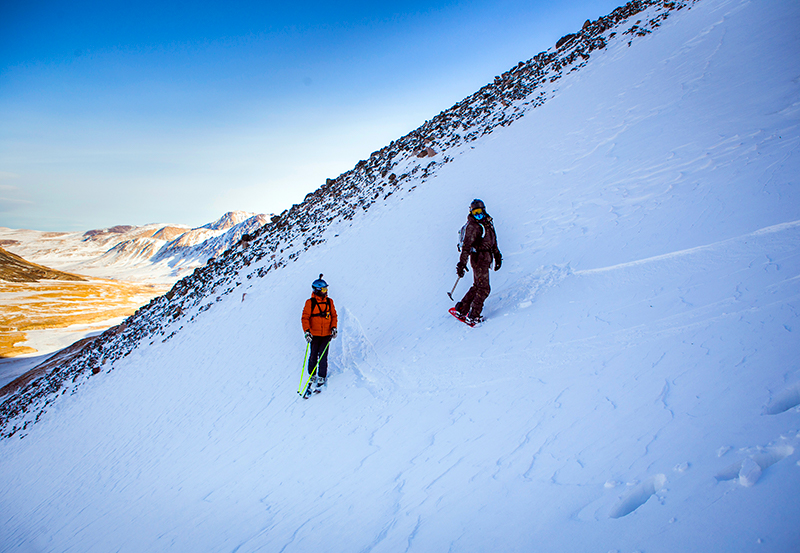 Ready to ski from Altai mountains